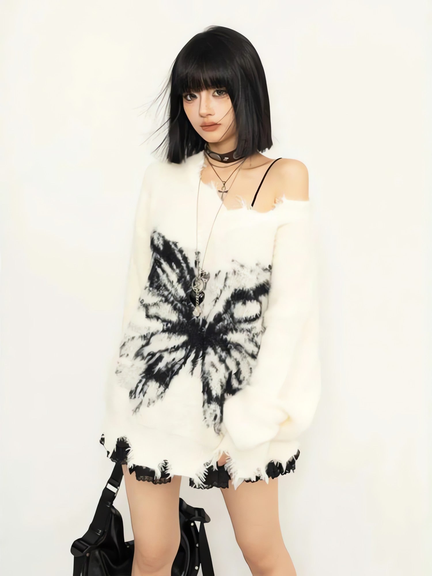 Fairy Grunge Butterfly Fluffy Sweater - KAYSMAR