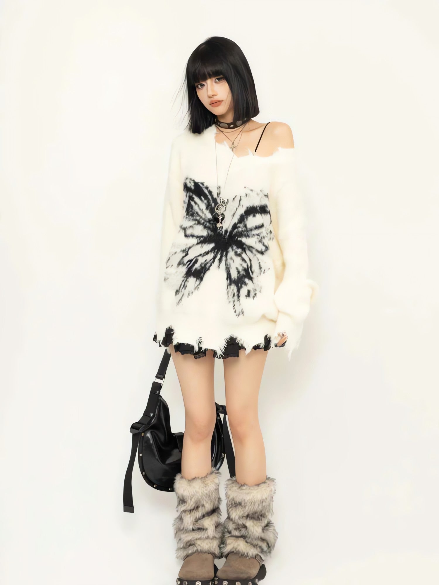 Fairy Grunge Butterfly Fluffy Sweater - KAYSMAR