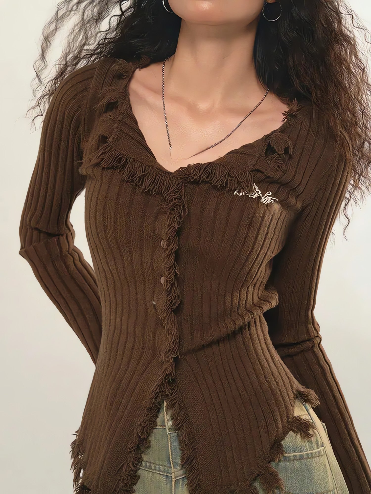 Fairy Grunge Corduroy Distressed Cardigan - KAYSMAR