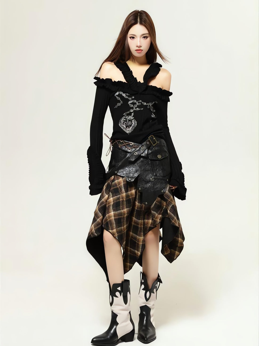 Fairy Grunge Cut Out Shoulder Top - KAYSMAR