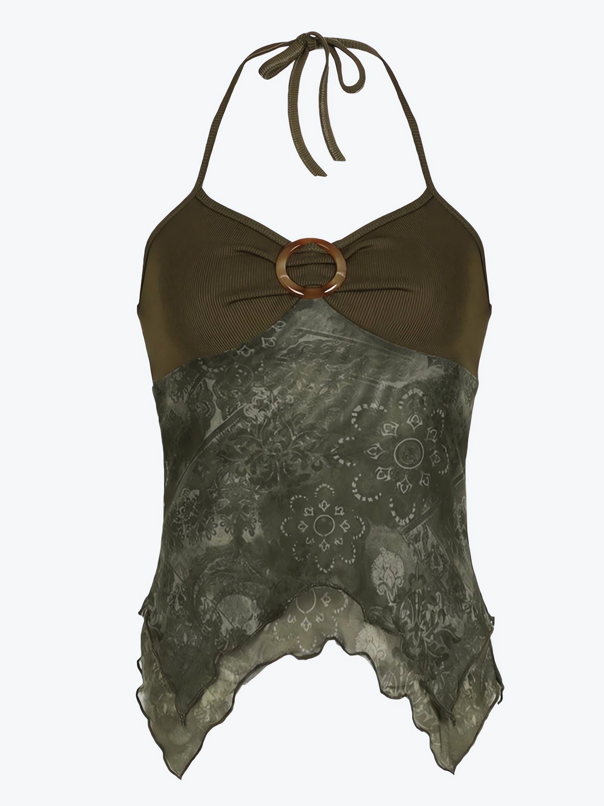 Fairy Grunge Floral Halter Neck Top - KAYSMAR