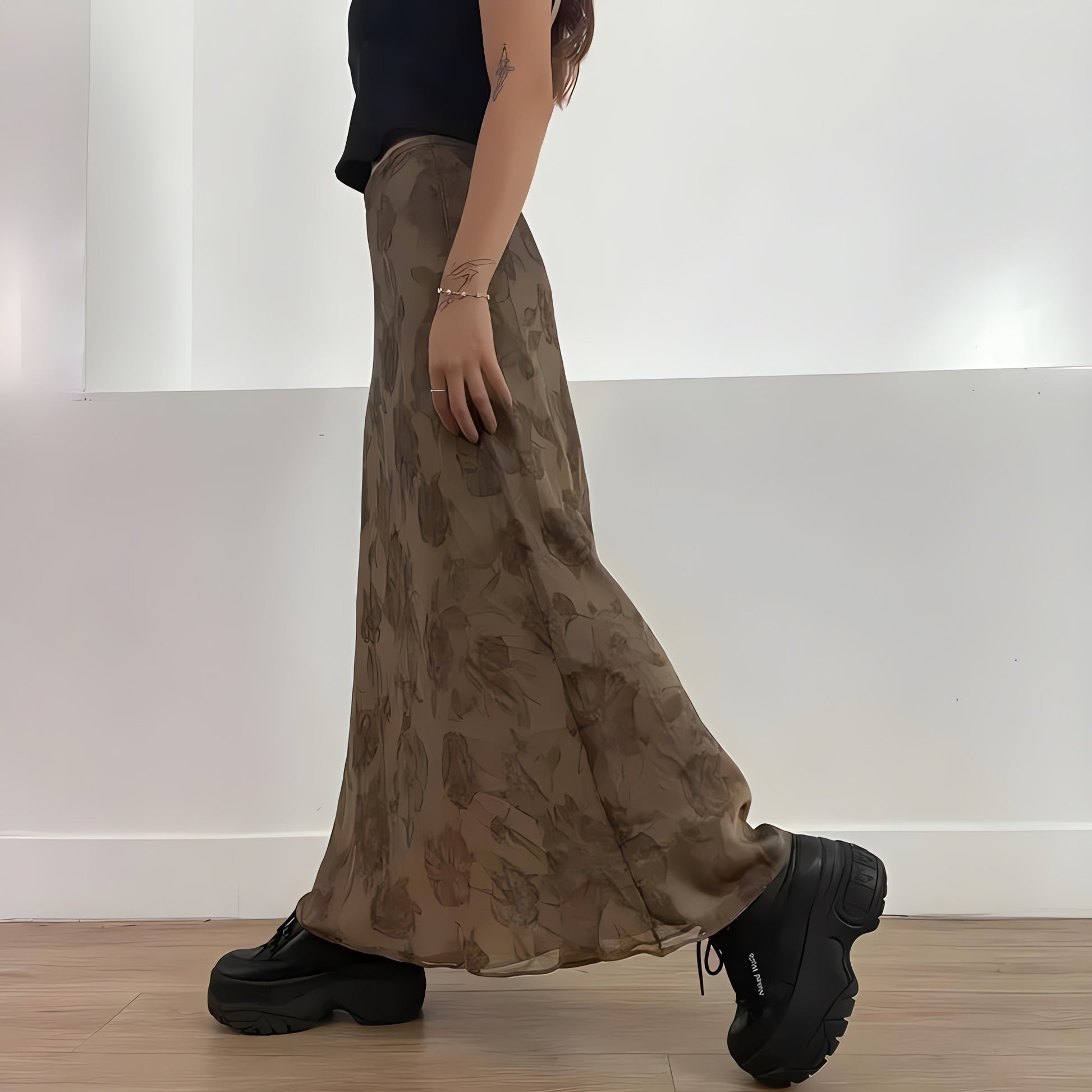 Fairy Grunge Floral Maxi Skirt - KAYSMAR