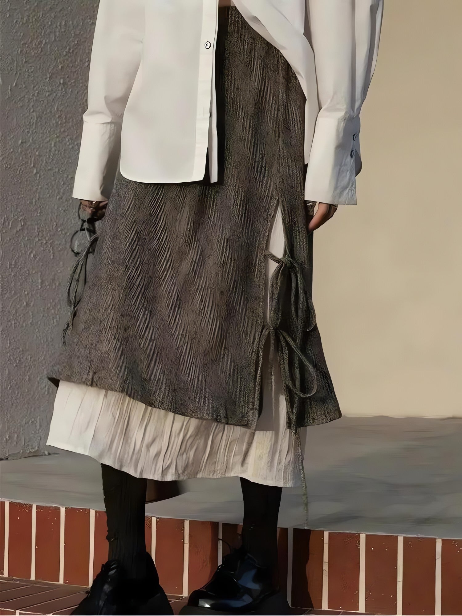 Fairy Grunge Lace Up Midi Skirt - KAYSMAR