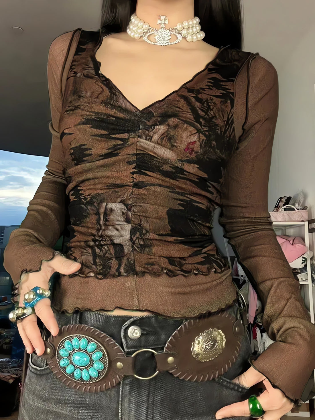 Fairy Grunge Mesh Sheer Top - KAYSMAR