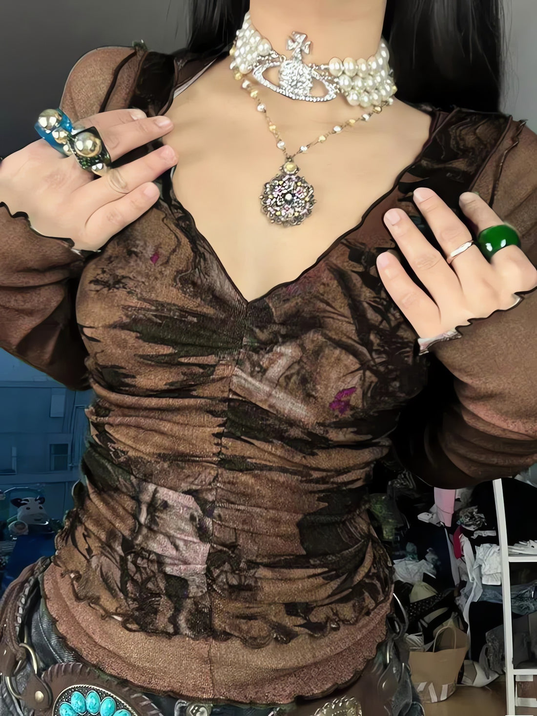 Fairy Grunge Mesh Sheer Top - KAYSMAR