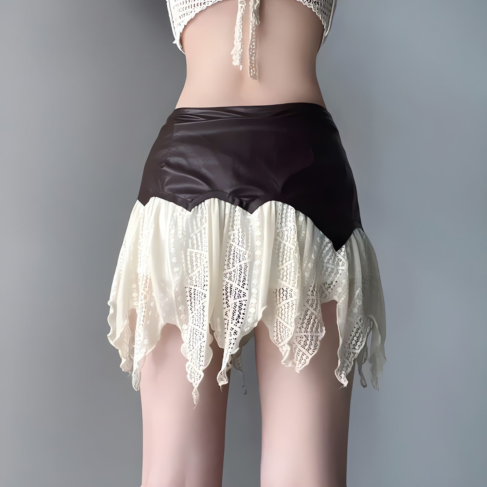 Fairy Grunge Patchwork Lace Mini Skirt - KAYSMAR