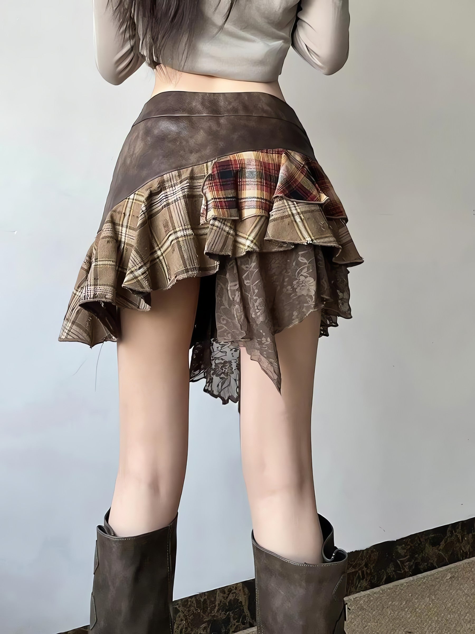 Fairy Grunge Patchwork Mini Skirt