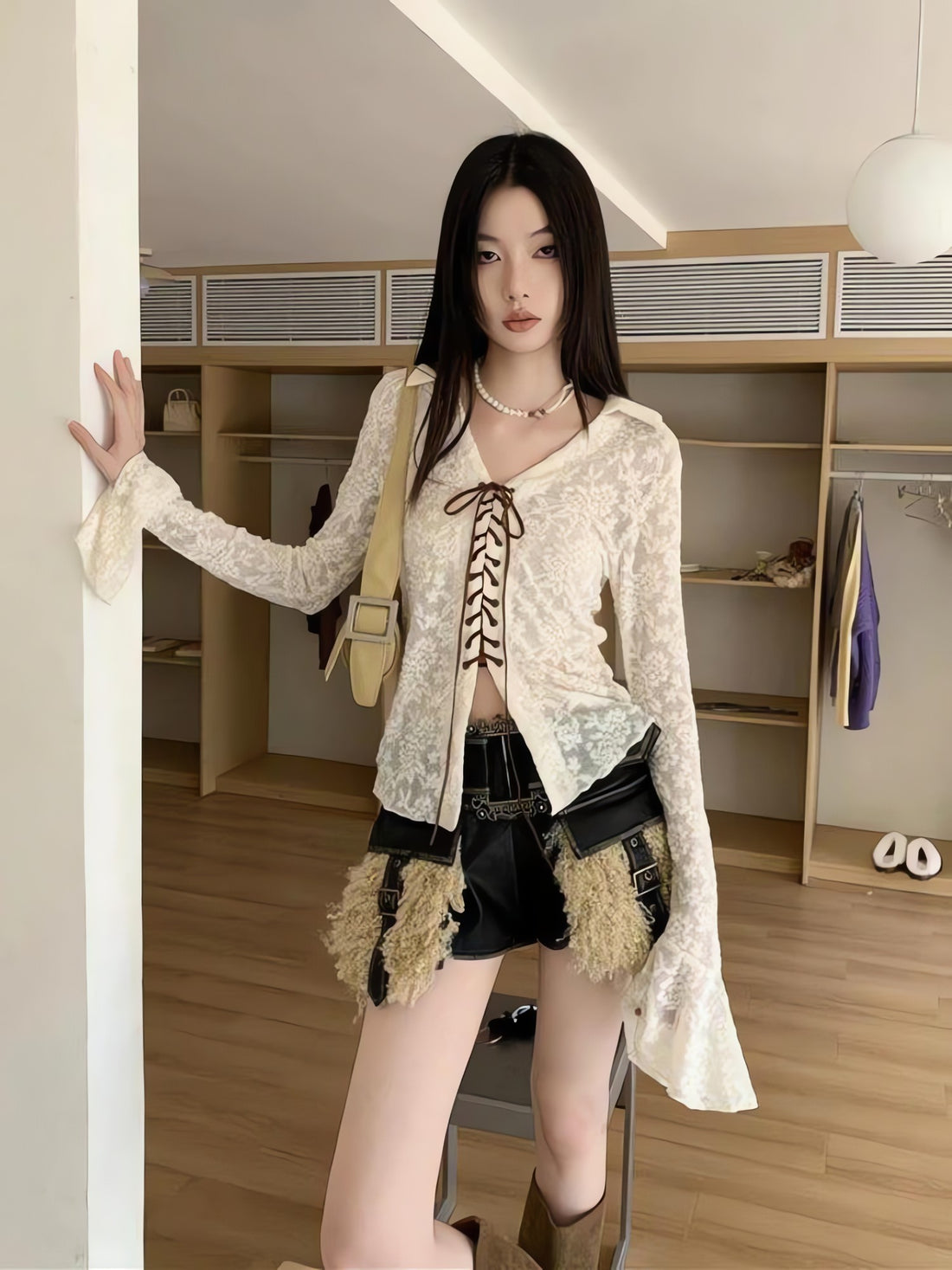 Fairy Grunge Transparent Lace Blouse - KAYSMAR