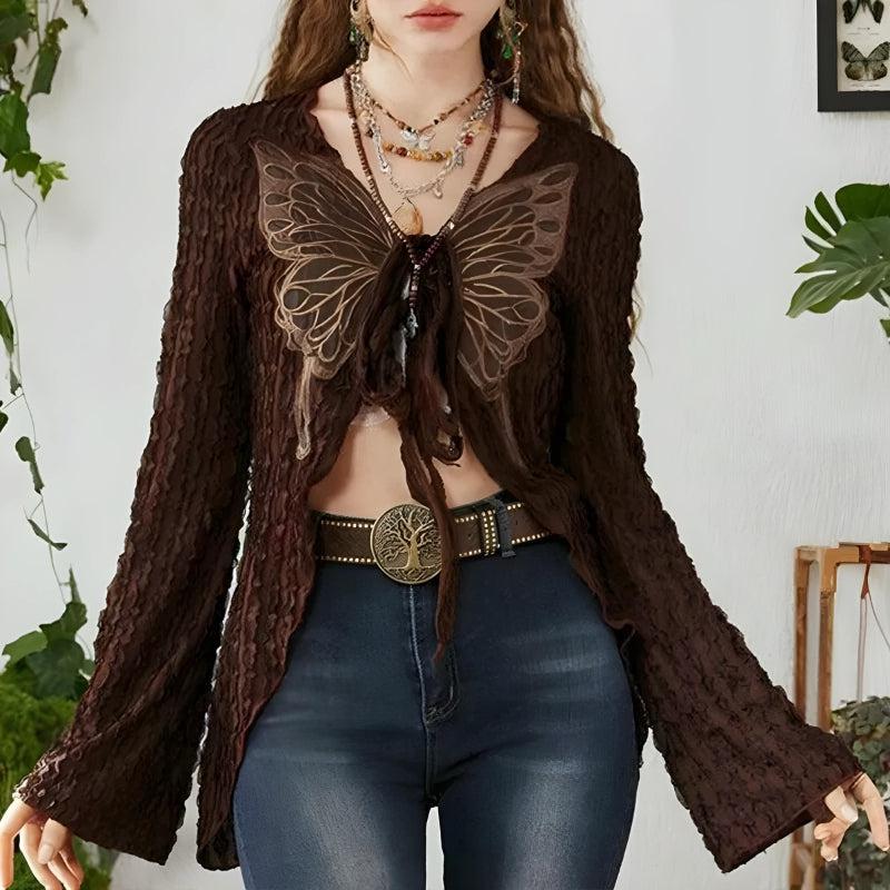 Fairycore Butterfly Open Front Top - KAYSMAR