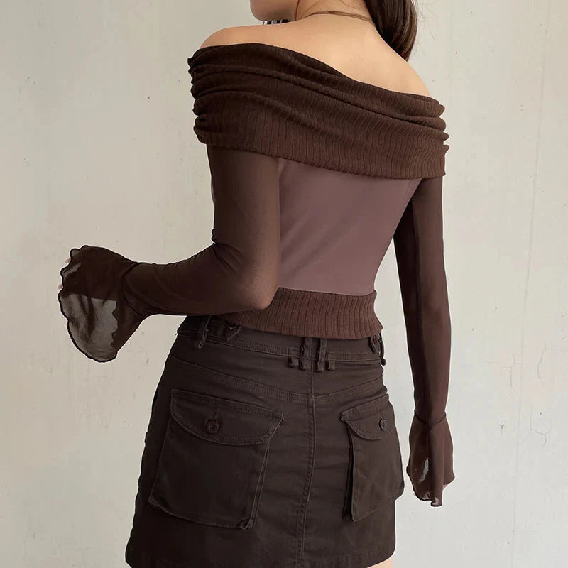 Fairycore Butterfly Ruched Off Shoulder Top - KAYSMAR