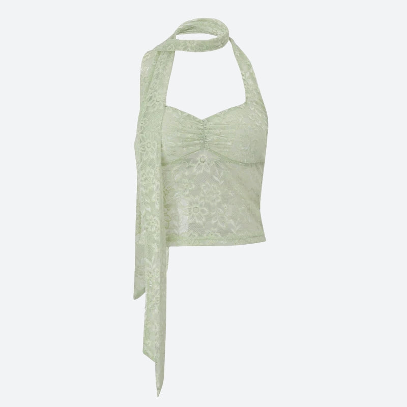 Fairycore Lace Halter Top - KAYSMAR