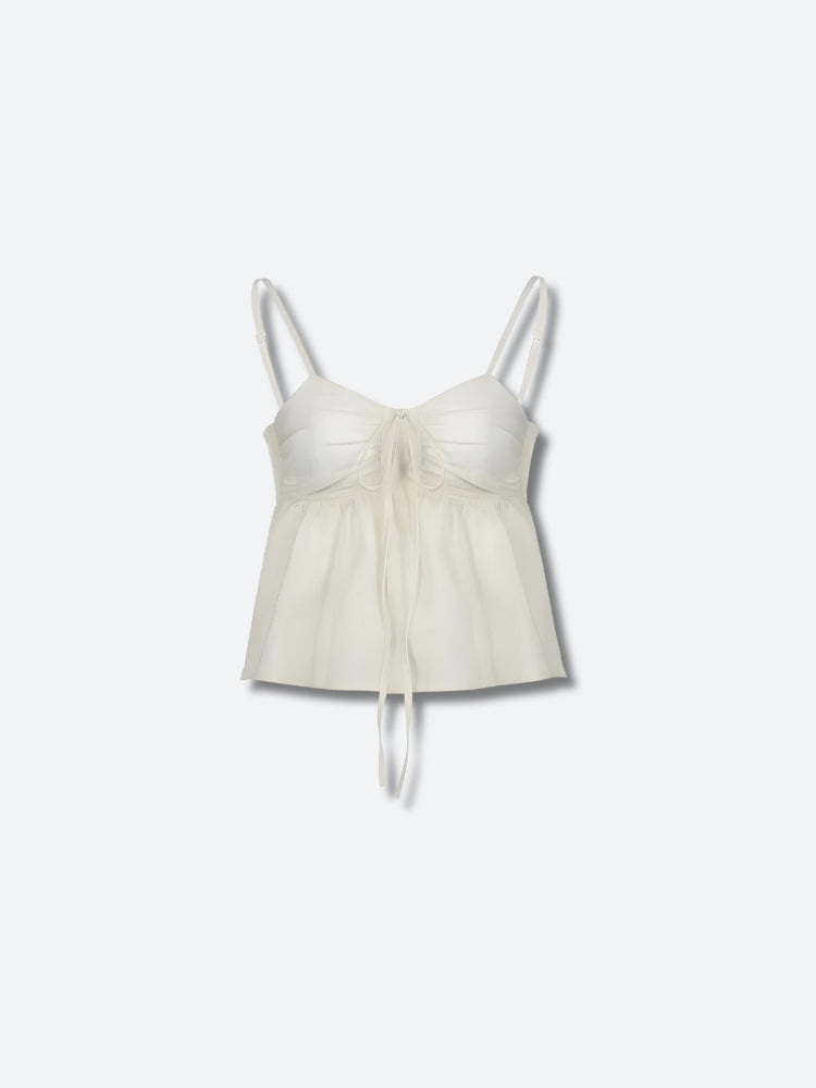Fairycore Ruched Bust Lace Up Top - KAYSMAR