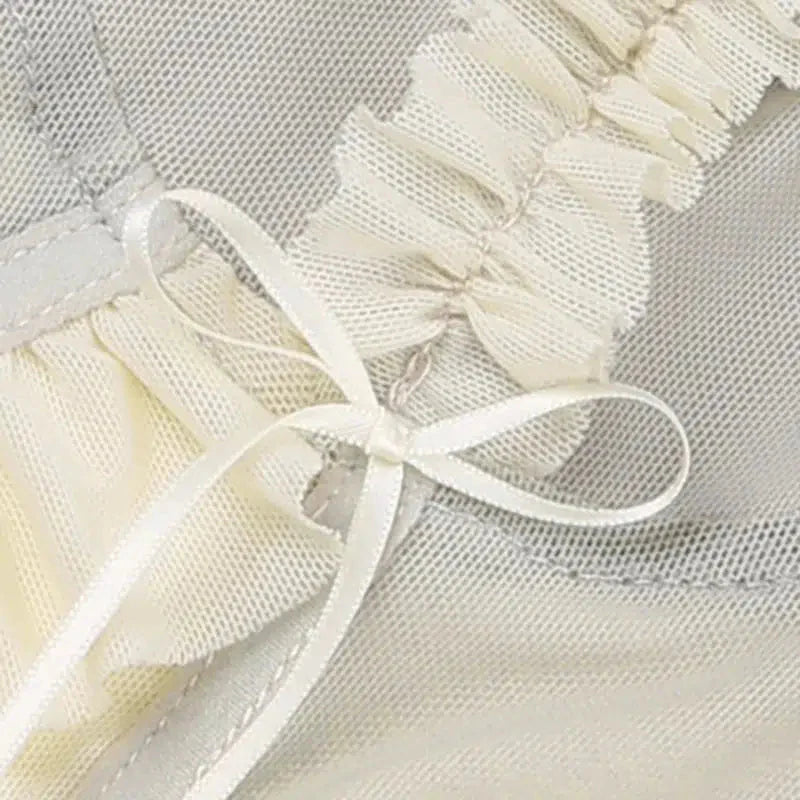 Fairycore Ruffled Mesh Corset Top - KAYSMAR