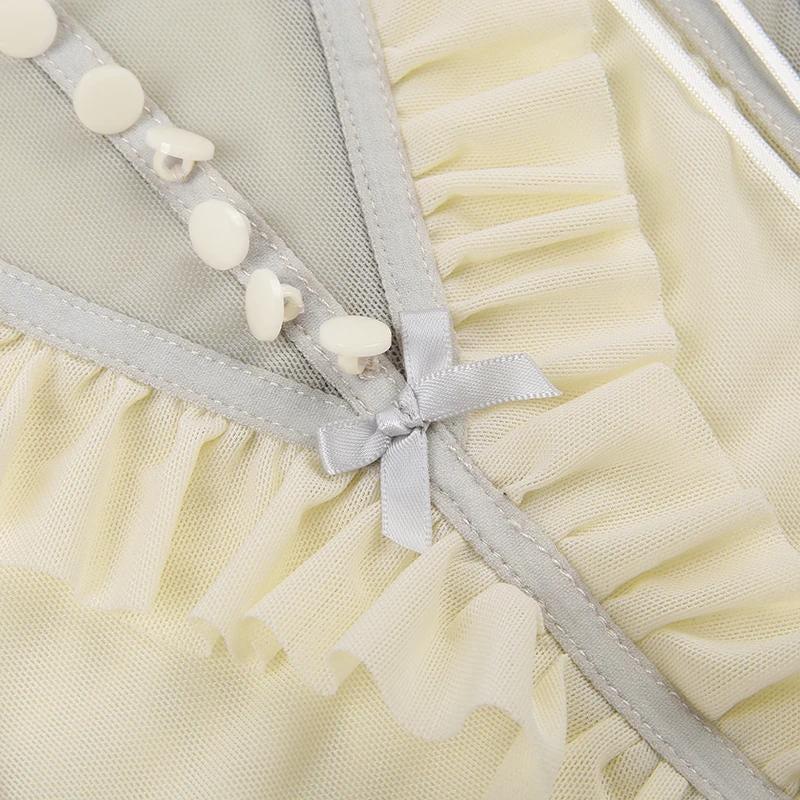 Fairycore Ruffled Mesh Corset Top - KAYSMAR