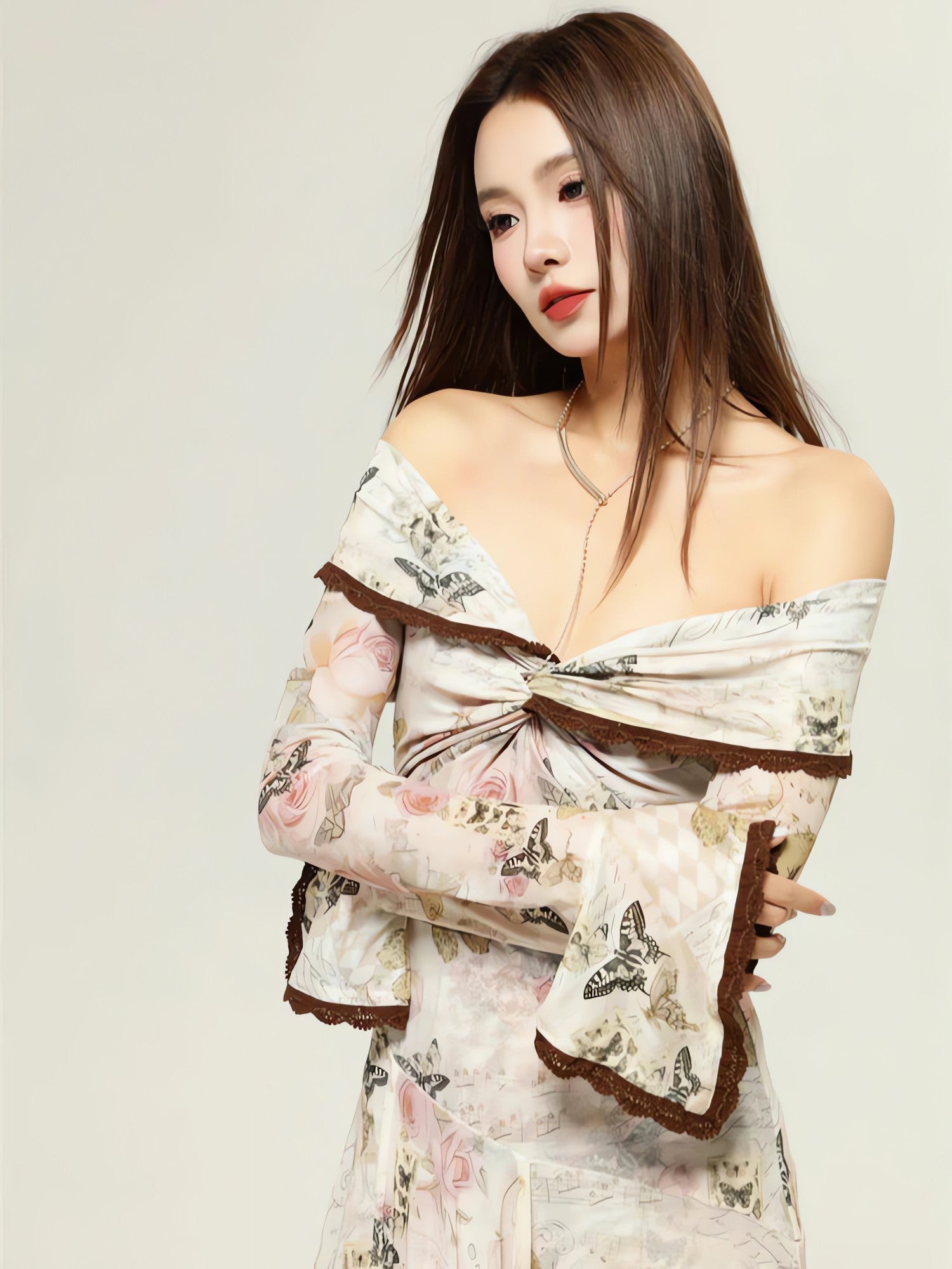 Fairycore Butterfly Off Shoulder Midi Dress - KAYSMAR