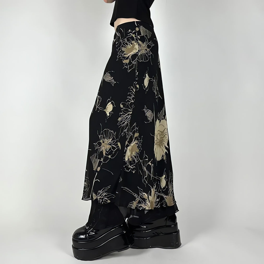 Fairycore Dark Fairy Midi Skirt