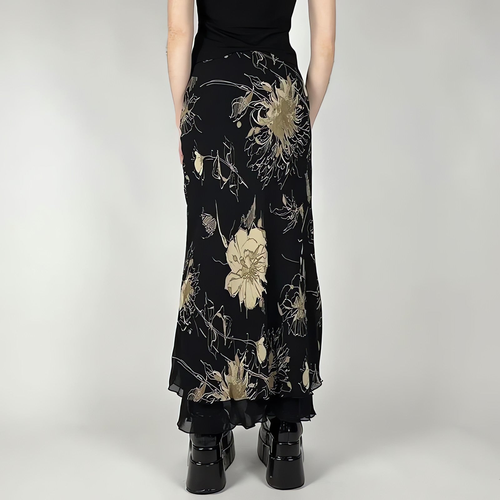 Fairycore Dark Fairy Midi Skirt