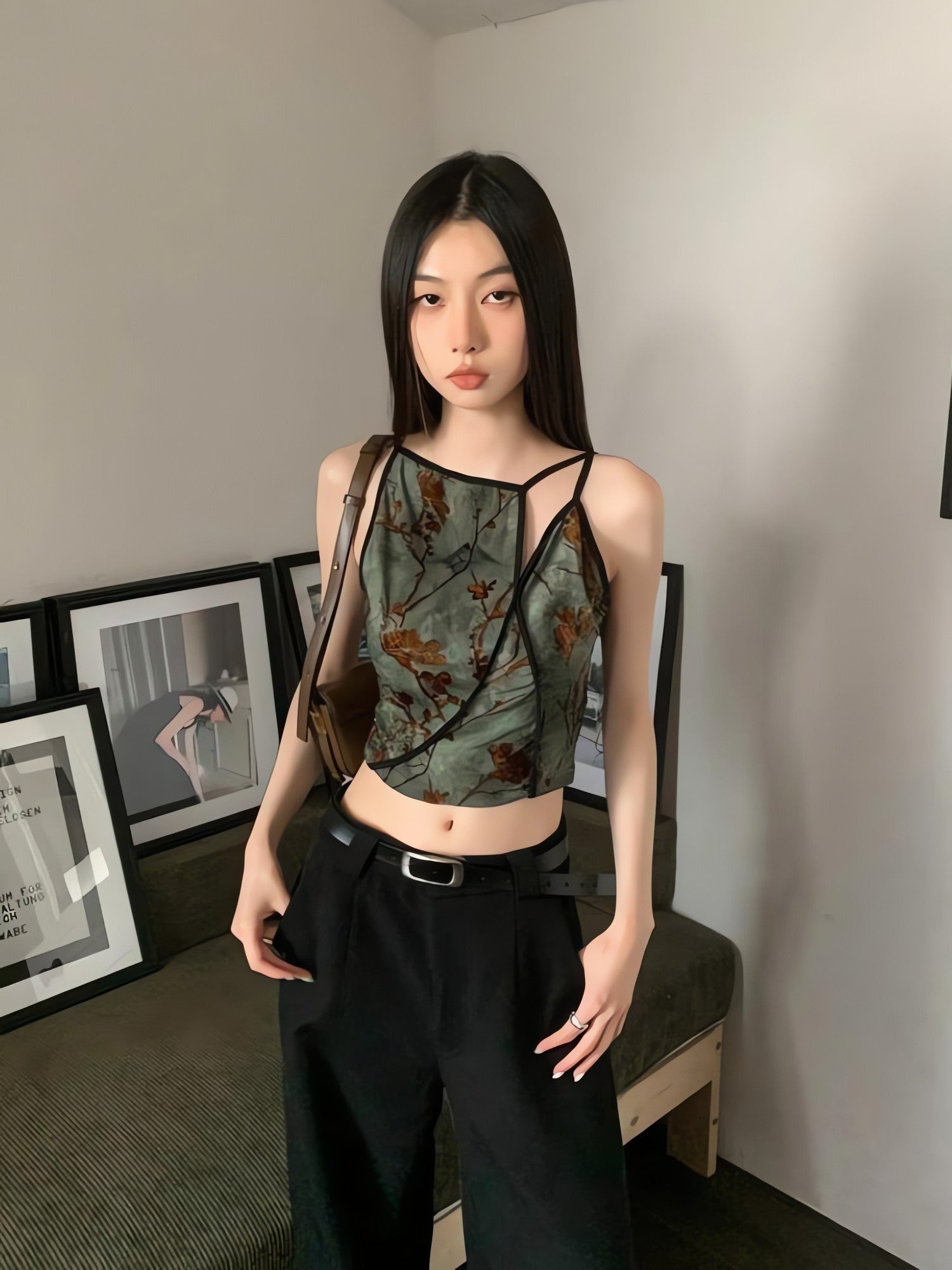 Fairycore Floral Asymmetric Top - KAYSMAR