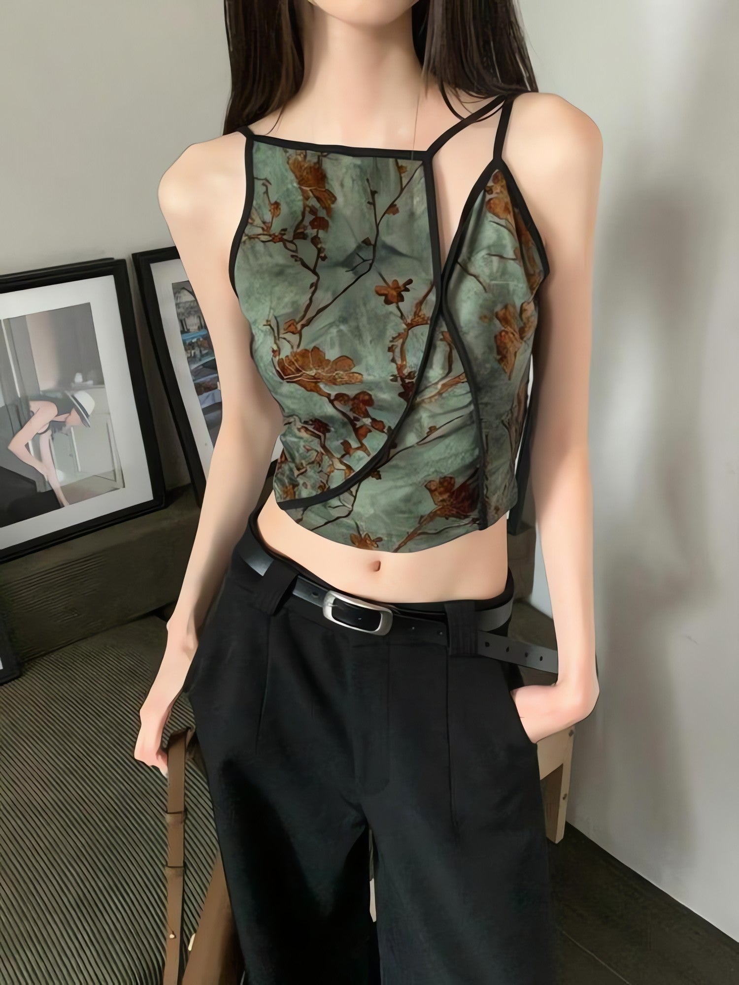 Fairycore Floral Asymmetric Top - KAYSMAR