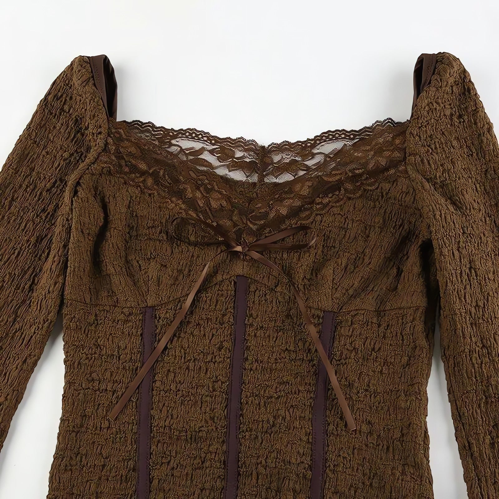 Fairycore Lace Detailed Shirred Top - KAYSMAR