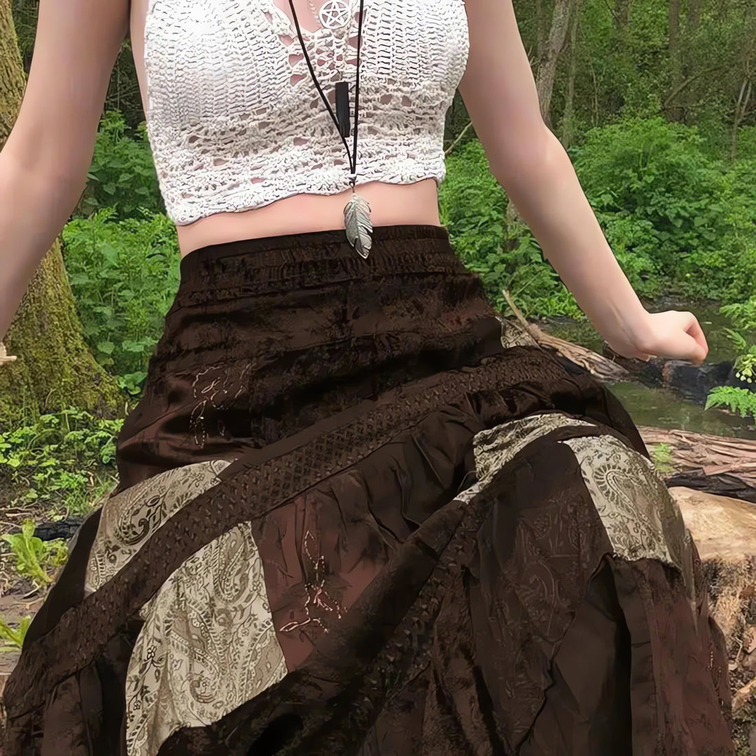 Fairycore Patchwork Maxi Skirt - KAYSMAR