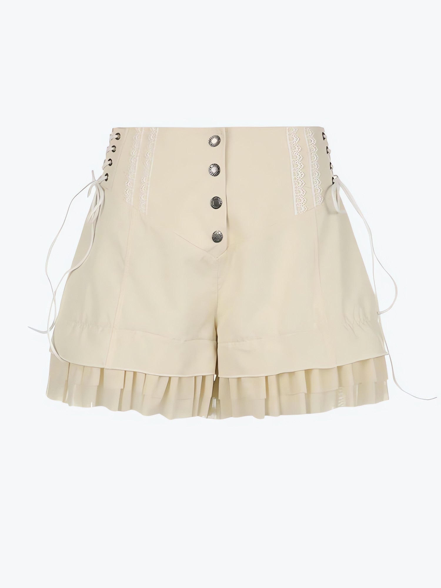 Fairycore Ruffled Lace Up Shorts - KAYSMAR