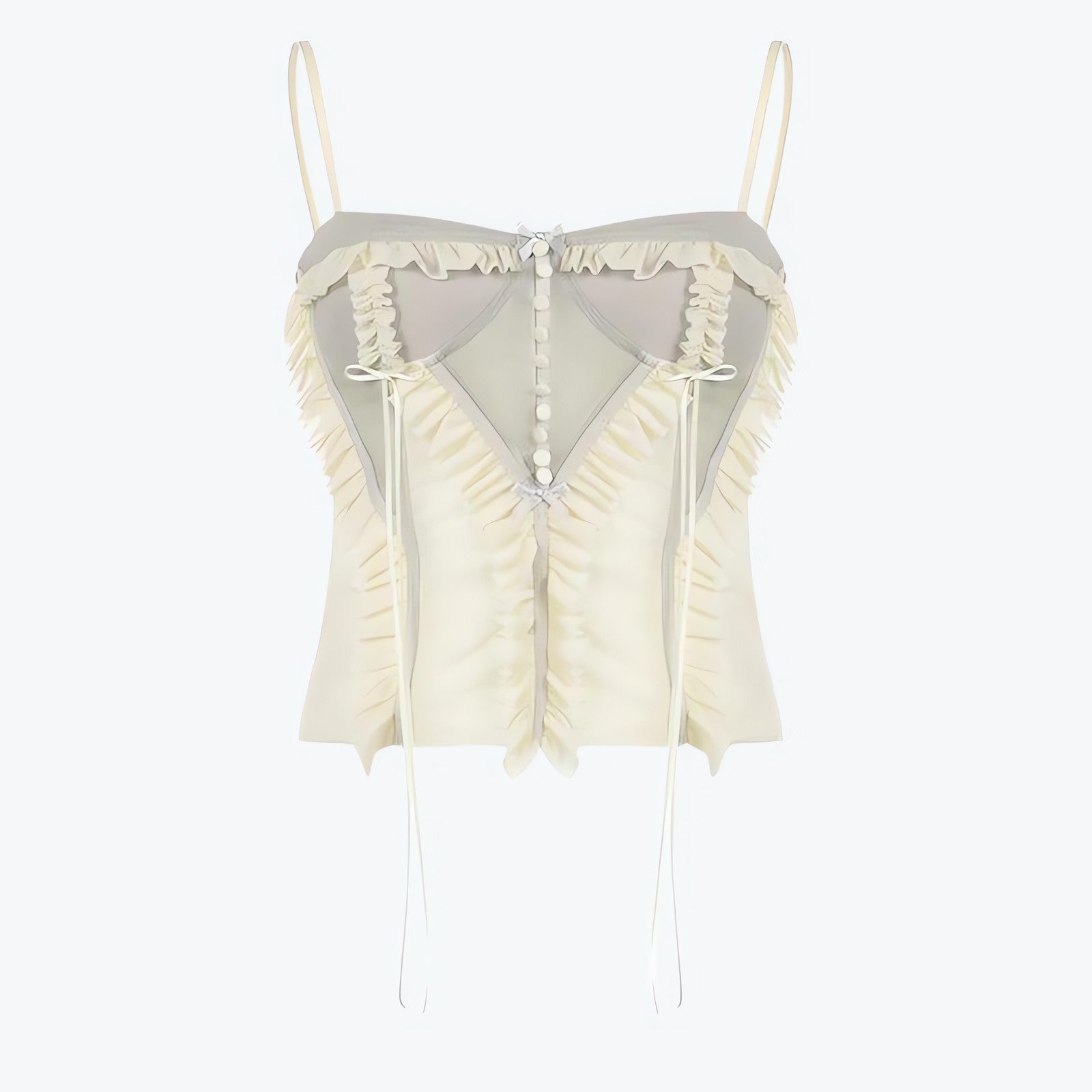 Fairycore Ruffled Mesh Corset Top - KAYSMAR