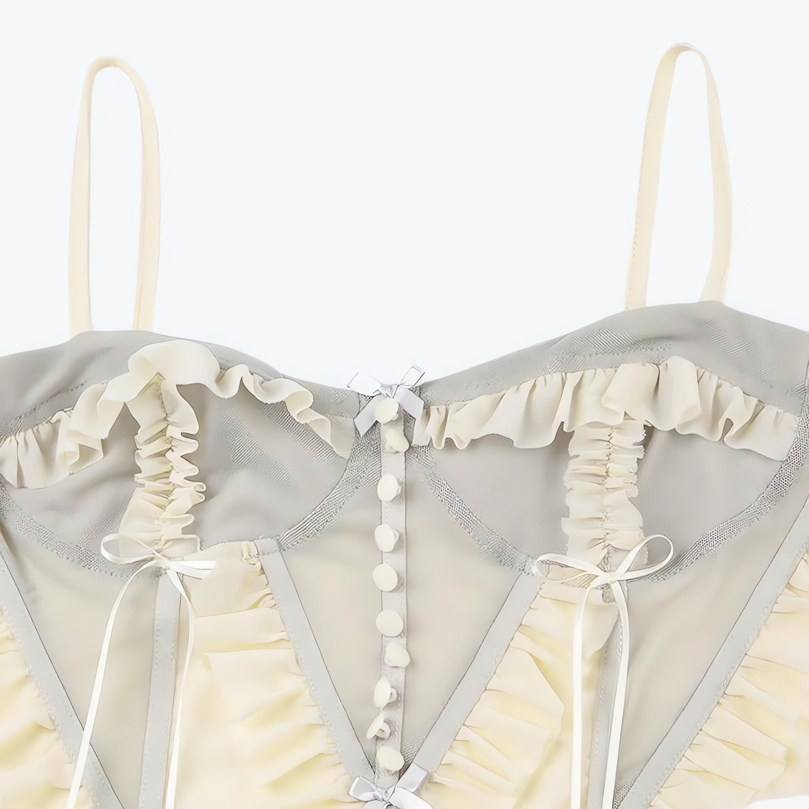 Fairycore Ruffled Mesh Corset Top - KAYSMAR