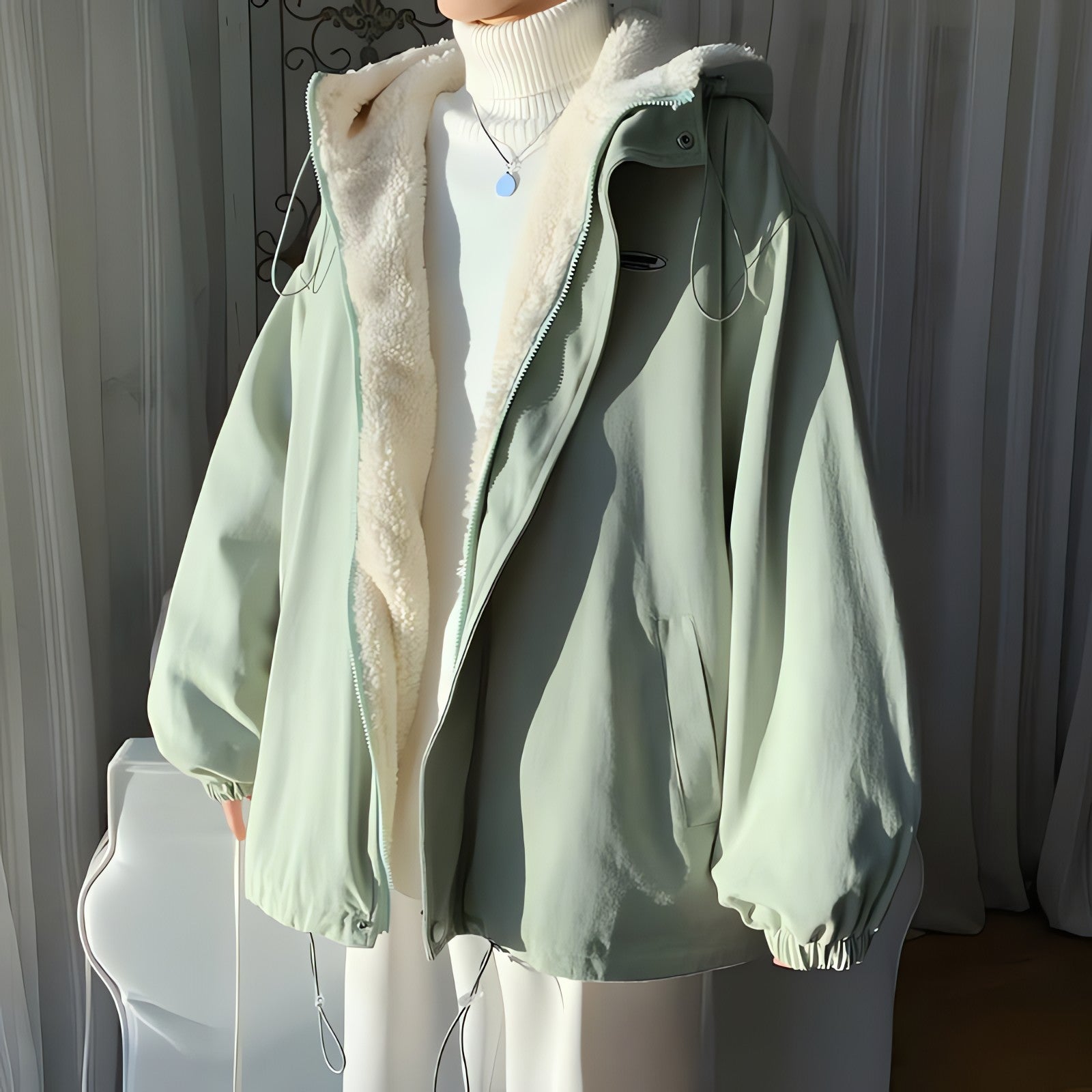 Faux Fur Lined Hooded Jacket - KAYSMAR