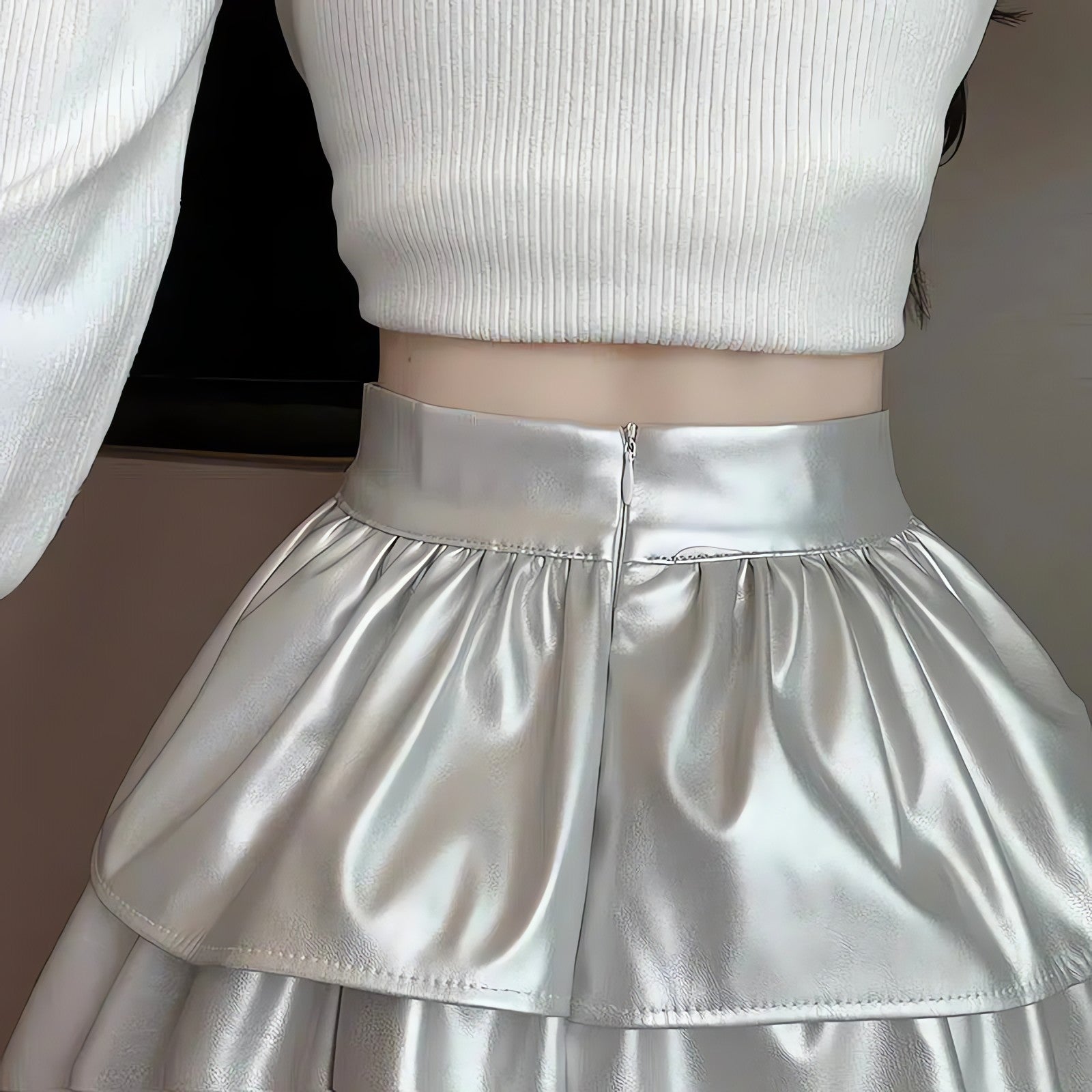 Faux Leather A-Line Mini Skirt - KAYSMAR
