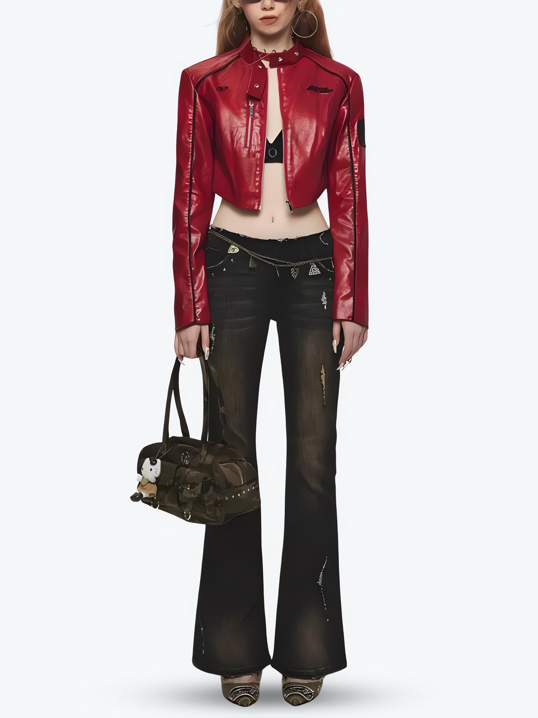 Faux Leather Biker Jacket - KAYSMAR