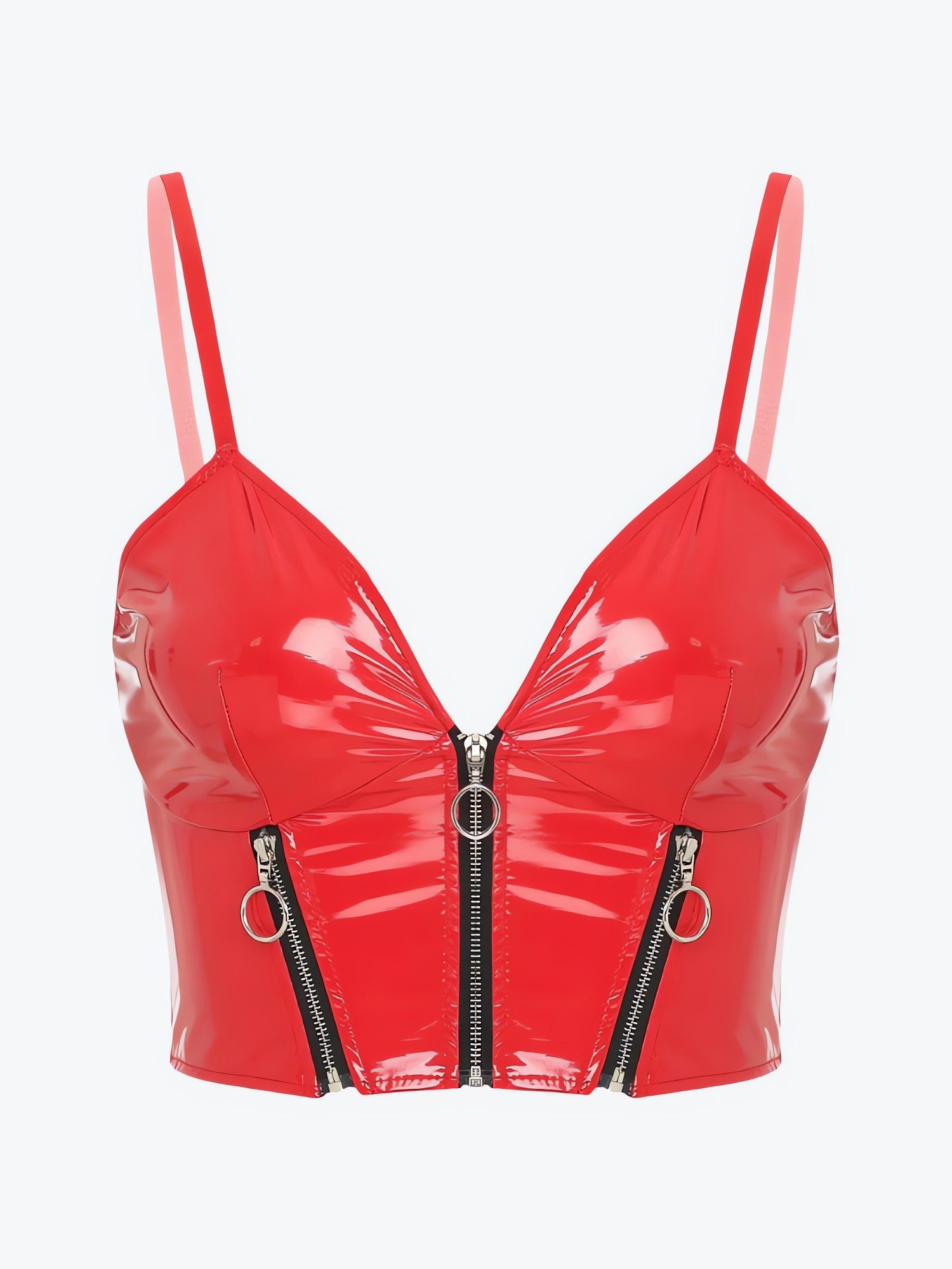 Faux Leather Bustier Crop Top - KAYSMAR