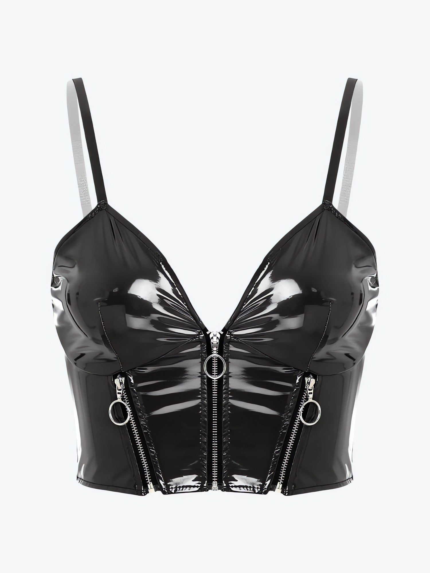 Faux Leather Bustier Crop Top - KAYSMAR