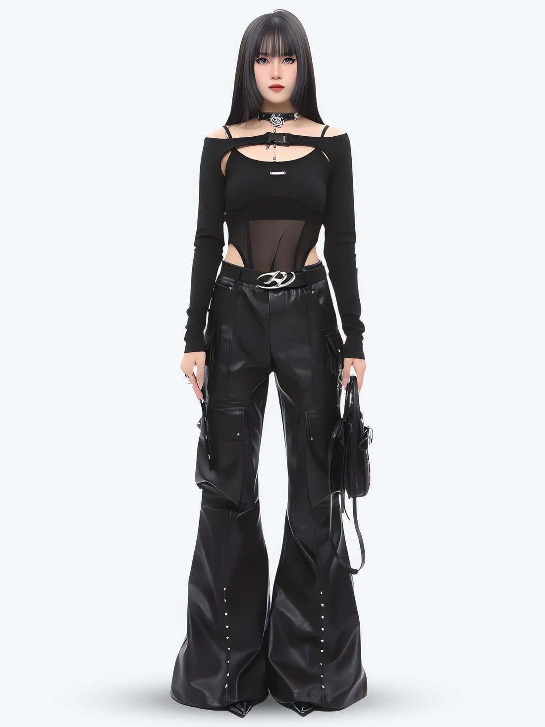 Faux Leather Cargo Pants - KAYSMAR