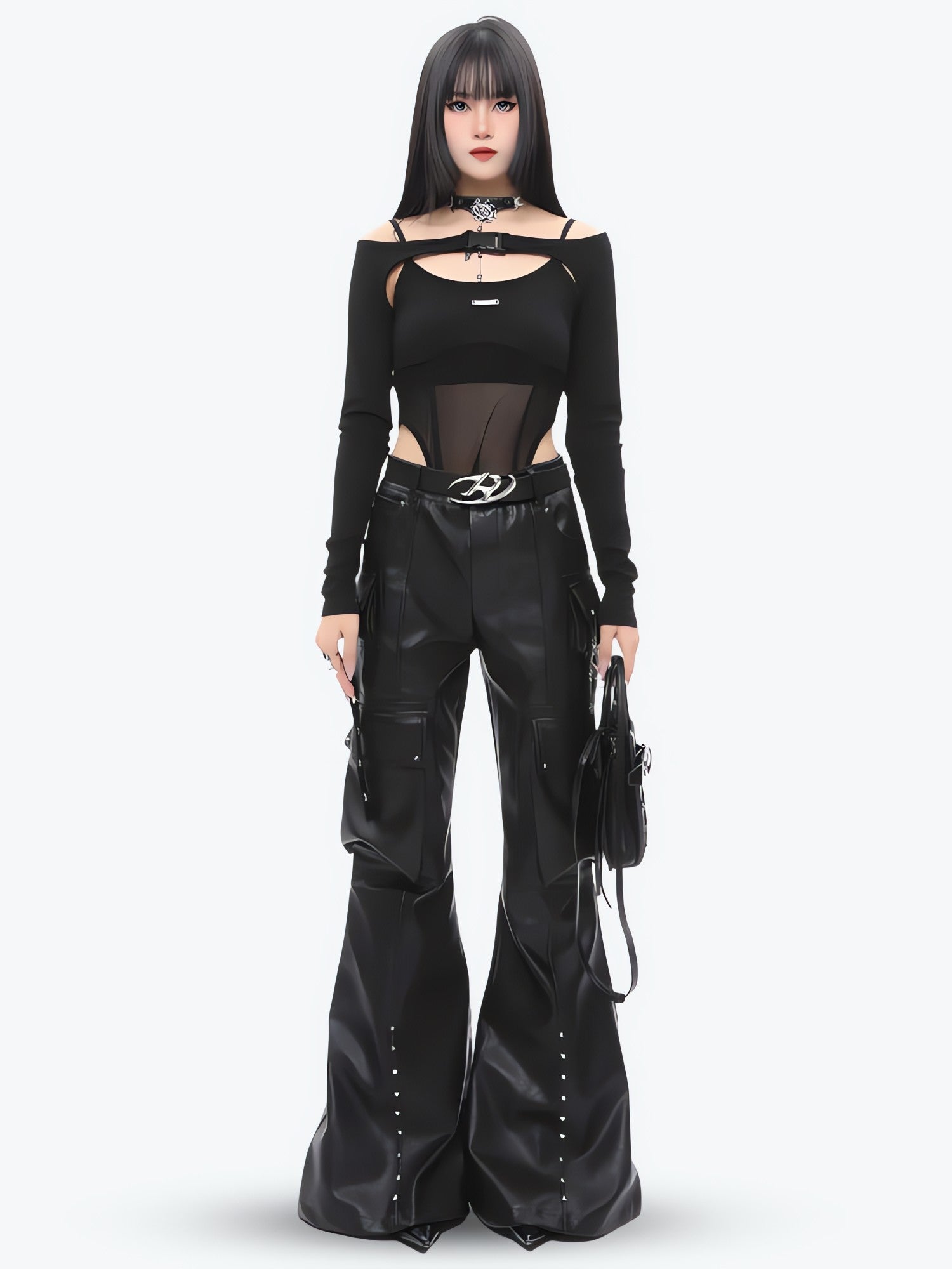 Faux Leather Cargo Pants - KAYSMAR