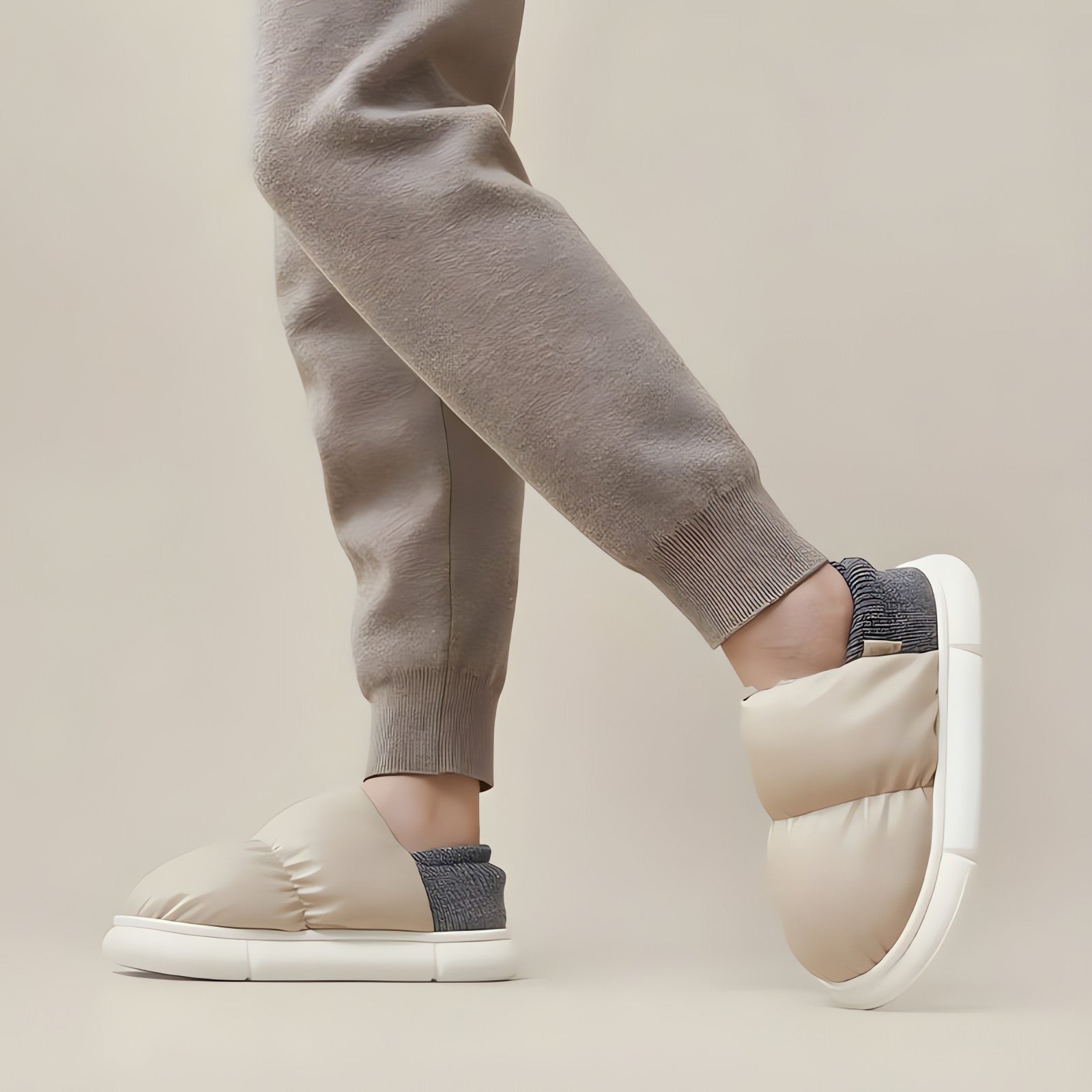 Faux Leather Puffer Slippers - KAYSMAR
