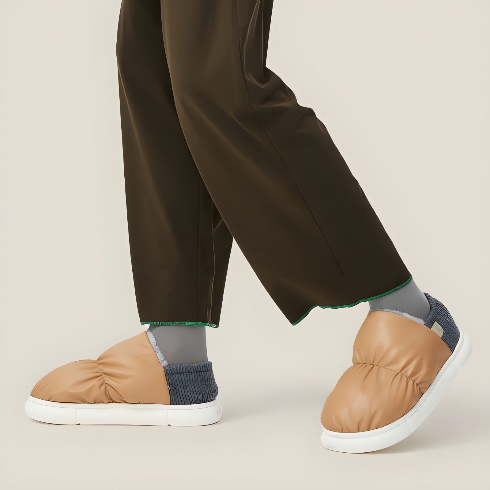Faux Leather Puffer Slippers - KAYSMAR