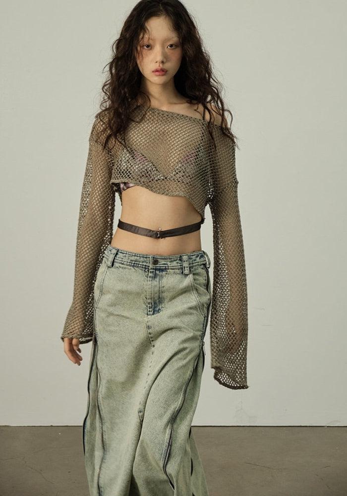 Fishnet Crop Shrug Sweater - KAYSMAR