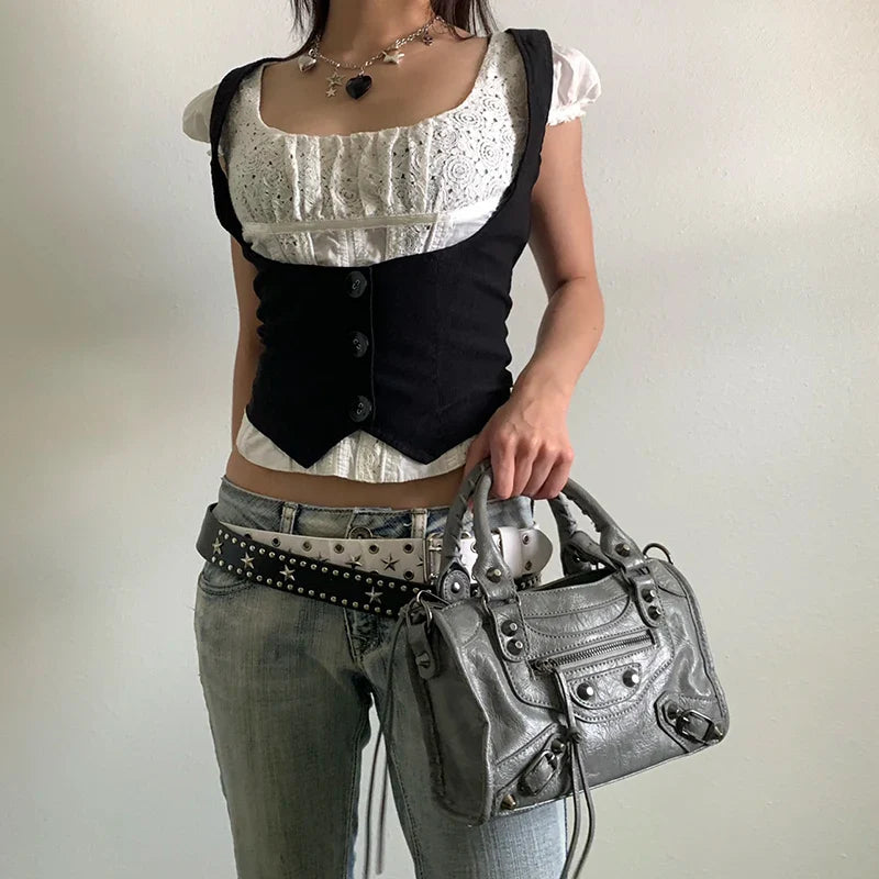 Fitted Button Up Vest - KAYSMAR