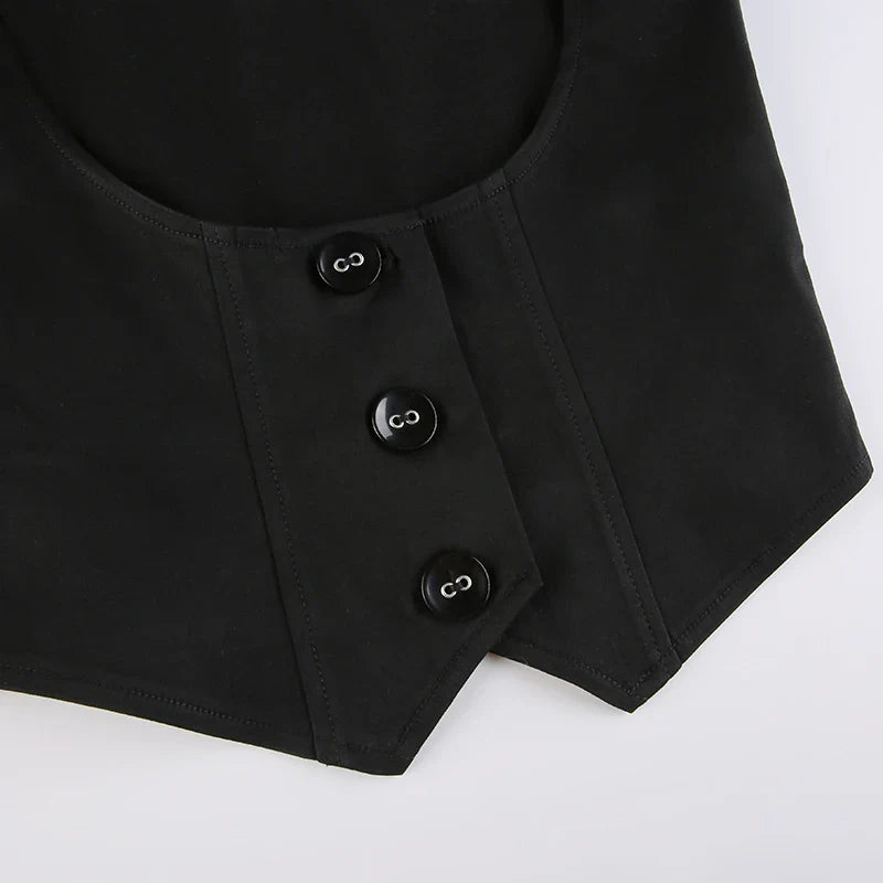 Fitted Button Up Vest - KAYSMAR