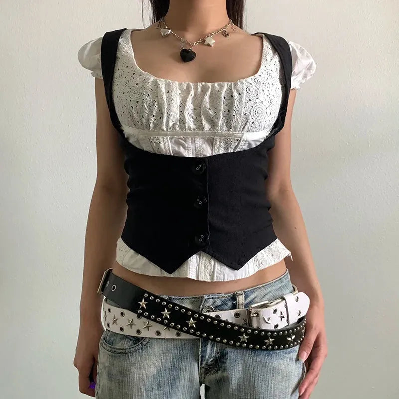 Fitted Button Up Vest - KAYSMAR