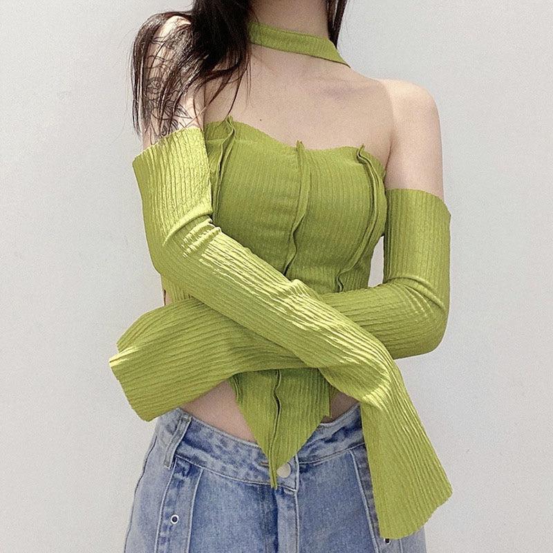 Flare Sleeved Halter Top - KAYSMAR