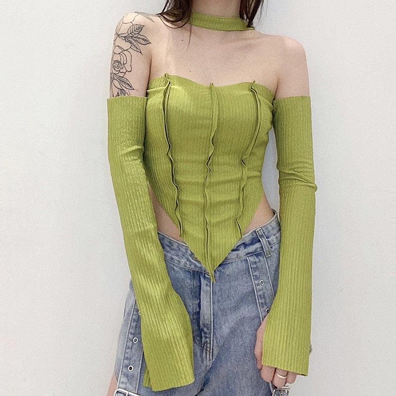 Flare Sleeved Halter Top - KAYSMAR