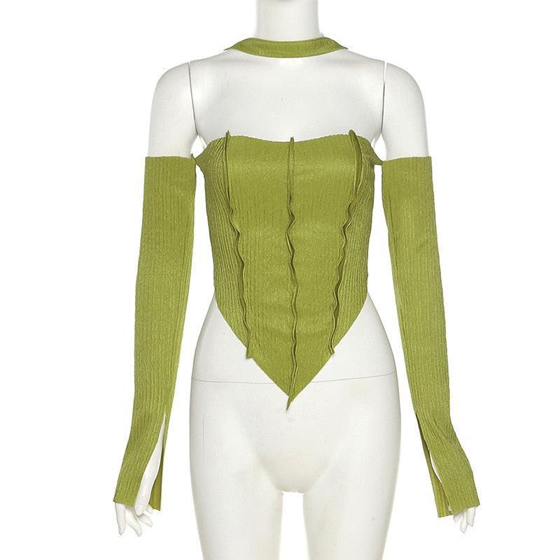 Flare Sleeved Halter Top - KAYSMAR