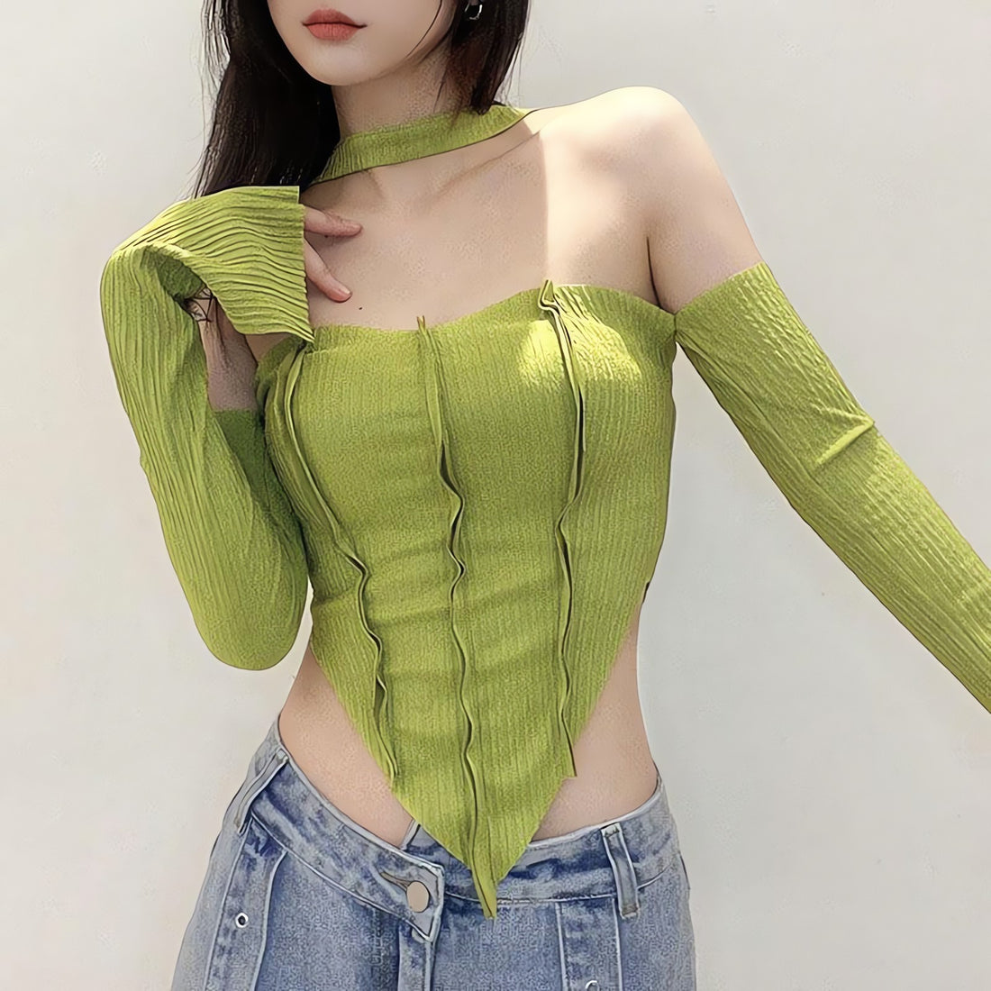 Flare Sleeved Halter Top - KAYSMAR