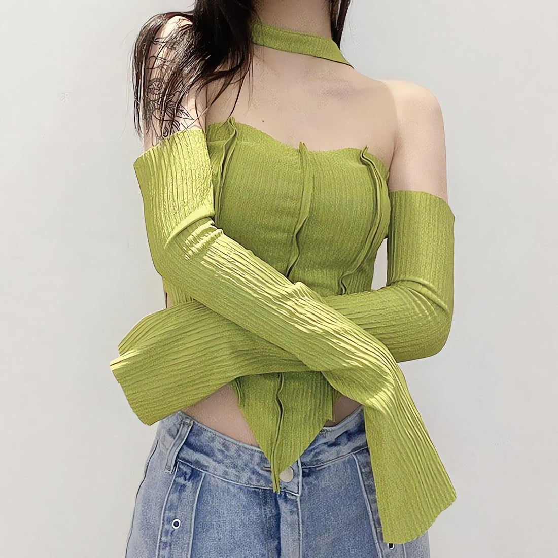 Flare Sleeved Halter Top - KAYSMAR