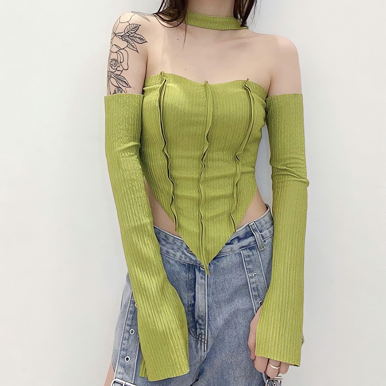 Flare Sleeved Halter Top - KAYSMAR