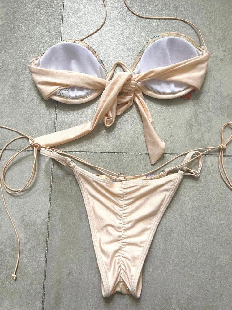 Floral Embroidered Bikini Set - KAYSMAR