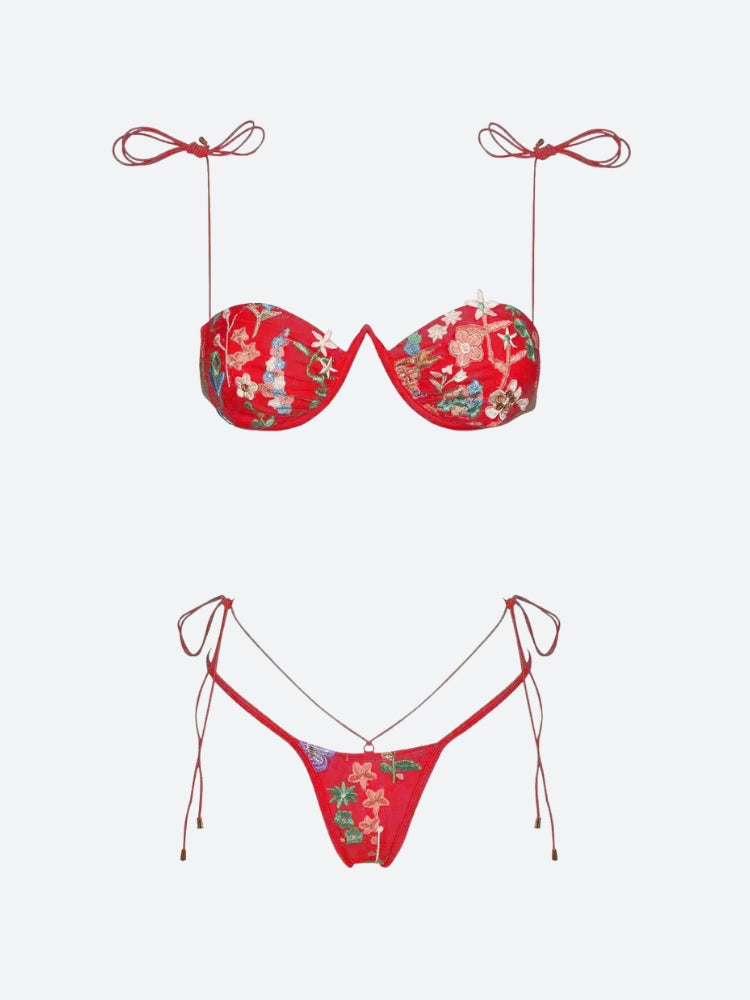 Floral Embroidered Bikini Set - KAYSMAR