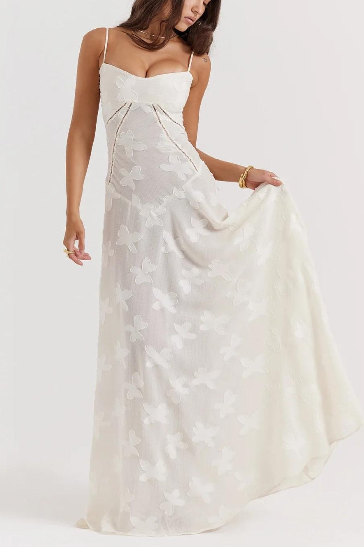 Floral Lace Up Maxi Dress - KAYSMAR